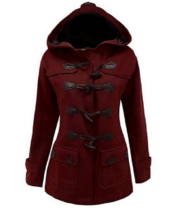 Women's Vintage Coat,Solid Hooded Long Sleeve Wint...