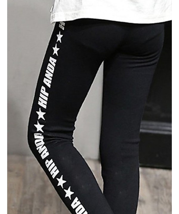 Girl's Casual/Daily Galaxy Pants / LeggingsCotton / Spandex Winter Black / Gray  
