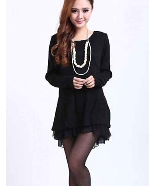 Women's Plus Size Knitted A-line Dress
