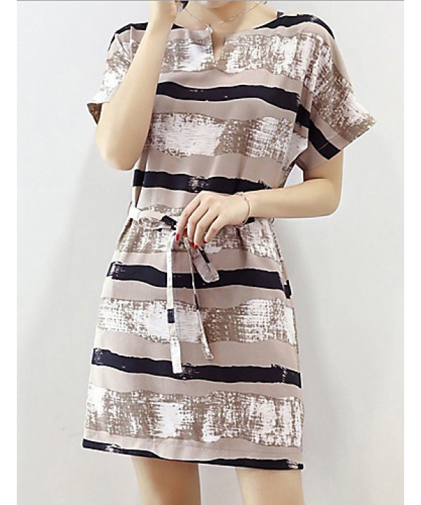 Women's Sexy / Simple Striped A Line Dress,V ...