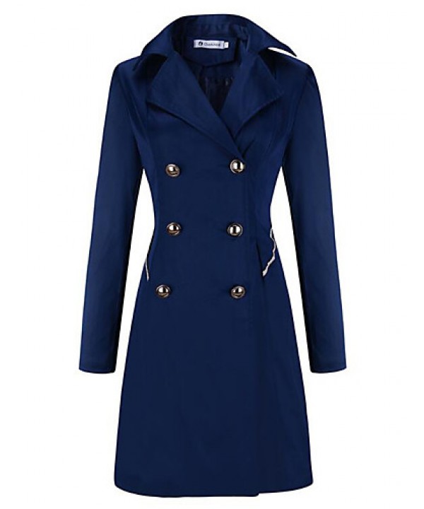 Women's Casual/Daily Sophisticated Coat,Solid Peak...