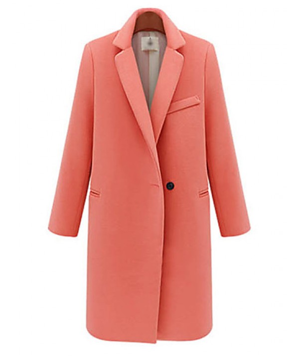 Women's Work / Casual/Daily Street chic Coat,Solid...