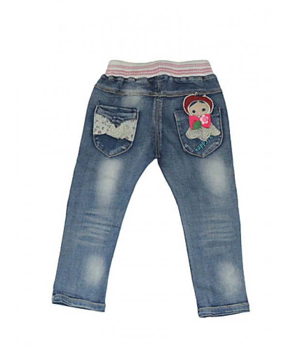 Girl Going out / Casual/Daily / School Embroidered Jeans-Denim All Seasons  