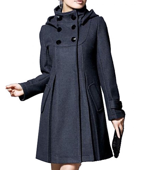 Women's Coat,Solid Long Sleeve Winter Blue / Pink ...