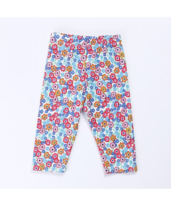 Girl's Green / Red Pants , Floral Cotton Spring / ...