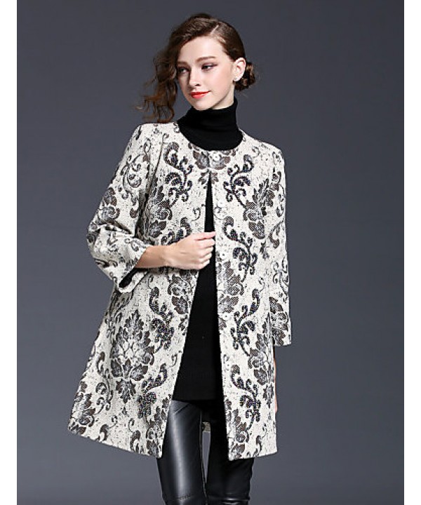 Women‘s Going out Sophisticated CoatFloral Round...